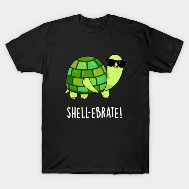 Shell-ebrate Cute Tortoise Animal Pun T-Shirt by punnybone